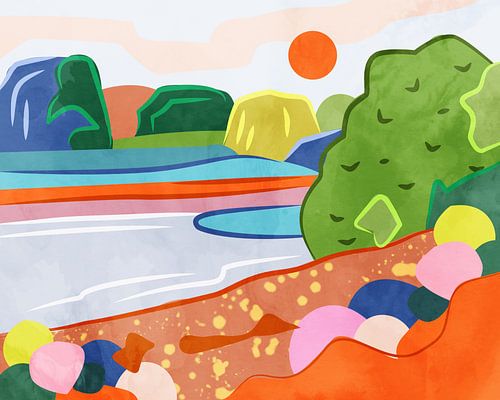 Coucher de soleil sur la vallée