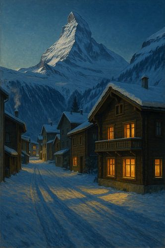 Serene winternacht in Zermatt