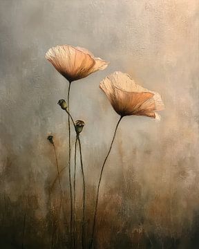 Mohnblumen im Licht von Bianca ter Riet