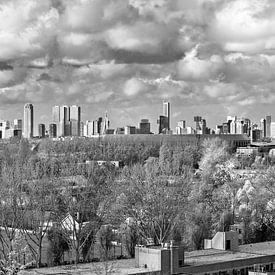 De Kuip and Rotterdam in Harmony black and white von Midi010 Fotografie