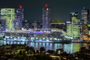 Cruiseship in Rotterdam van Roy Poots