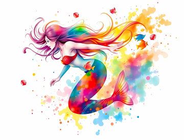 Mermaid in coloursplash