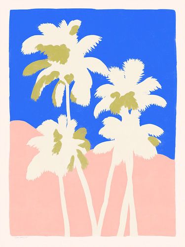 Minimalist Tropical Palm Tree Coastal Art Print