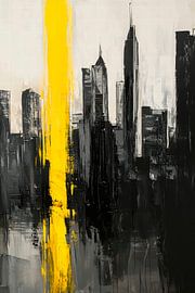 Stadtansicht in Schwarz-Gelb – Abstrakt von Poster Art Shop