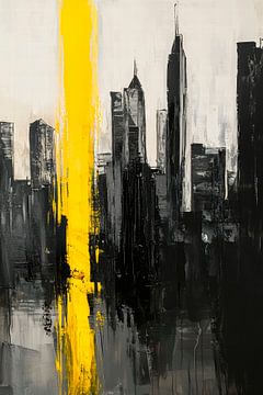 Stadsgezicht in zwart en geel - Abstract van Poster Art Shop