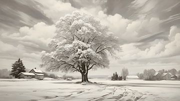 peinture d'une scène d'hiver
