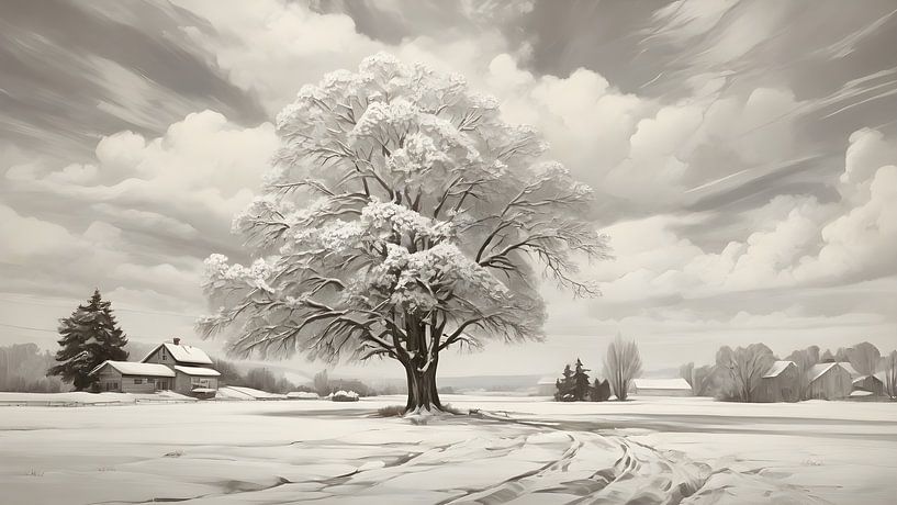 winter scene painting by Anton de Zeeuw