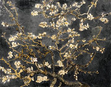 Amandelbloesem van Vincent van Gogh (zwart)