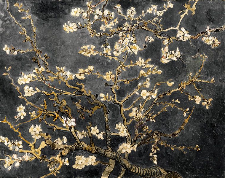 Almond blossom by Vincent van Gogh (black) by Masters Revisited