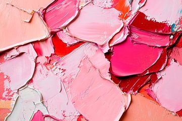 Colourful brushstrokes in pink variations by Poster Art Shop