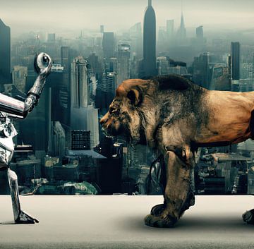 Lion meets Machine van Lions-Art