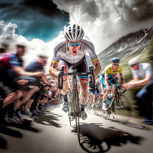 Cycliste à pleine vitesse