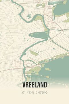 Vintage landkaart van Vreeland (Utrecht) van Rezona