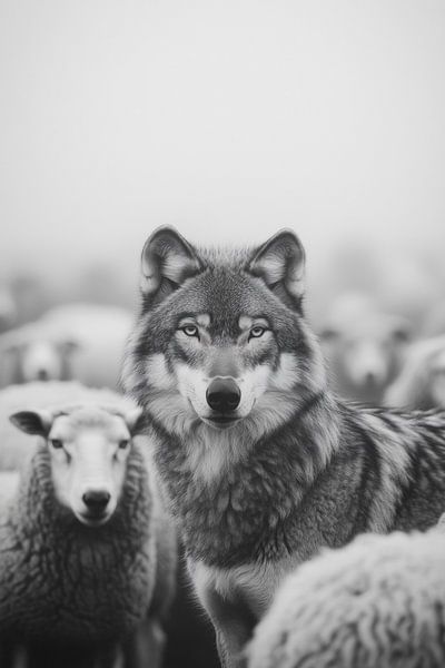 Wolf in the herd by Poster Art Shop