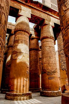 Portiek in de Karnak Tempel in Luxor Egypte van Dieter Walther