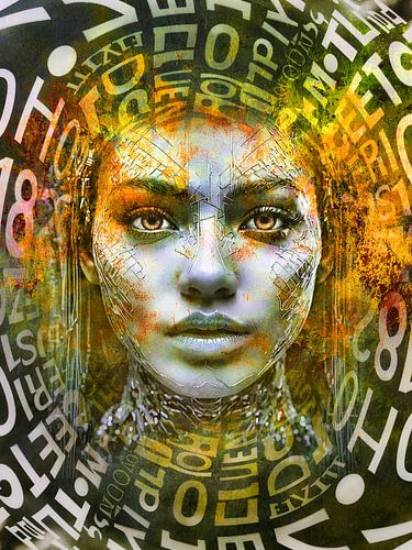 Inner Bloom 2.0 – Gold | Ausdrucksstarkes weibliches Porträt von Saranda Foto Art