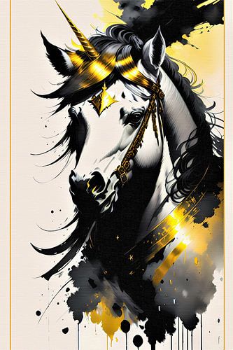 Gouden eenhoorn portret