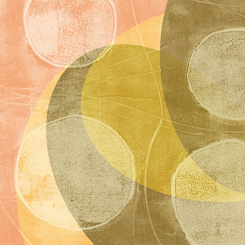 Geometric abstract art in retro colors no. 1. Set of 2.