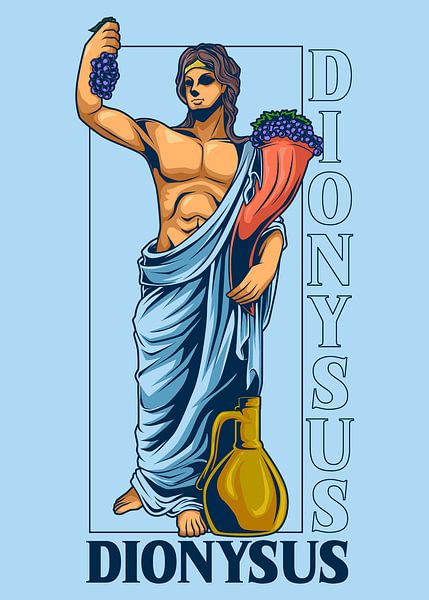 DIONYSUS avec vin et corne d'abondance par Pixelbull Design