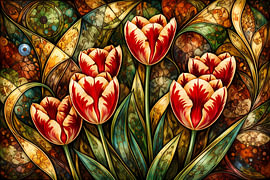 Tulipes colorées - abstrait