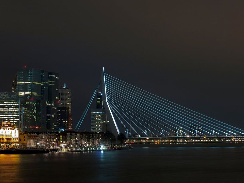 Erasmus Bridge in the night by P van Beek