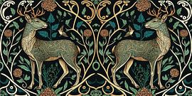 Cerf de la forêt la nuit sur Vlindertuin-Art