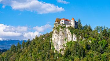 Kasteel van Bled aan het Meer van Bled (Slovenië) van Jessica Lokker