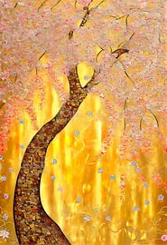 A Japanese Cherry Blossom in the style of Gustav Klimt by Whale & Sons