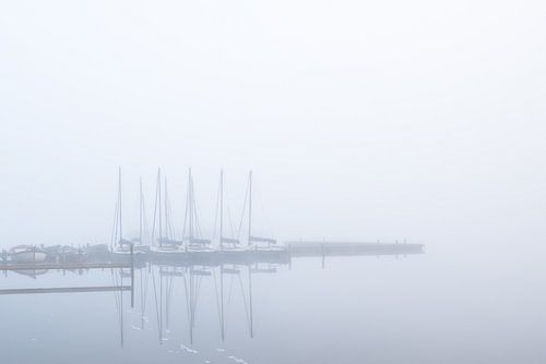 Boote im Nebel Leekstermeer