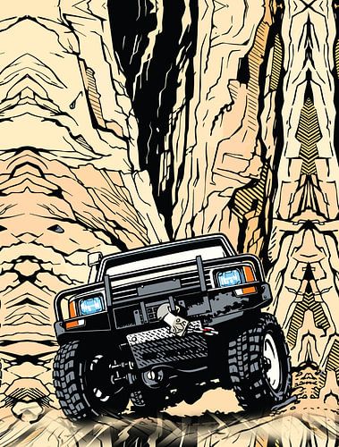 Retro offroad truck rock crawl popartportret