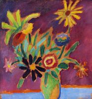 Pied flowers in bouquet, Alexej von Jawlensky, 1915