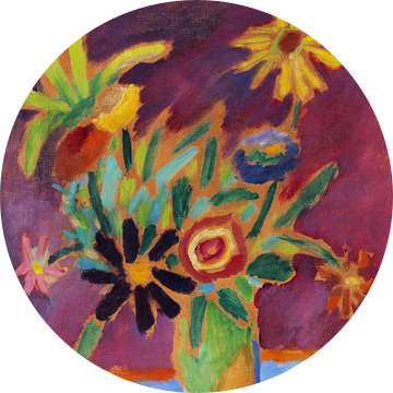 Bonte bloemen in boeket, Alexej von Jawlensky, 1915 van Atelier Liesjes