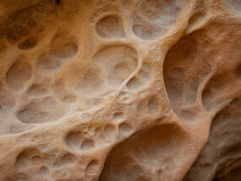 Abstract Eroded Stone Texture in Warm Sandstone Buff by Alfonz