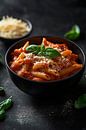 Pasta with basil in a bowl - Delicious by Poster Art Shop thumbnail