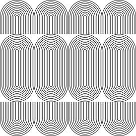 Retro 1920s vintage geometric shapes pattern in Bauhaus style no. 2 by Dina Dankers