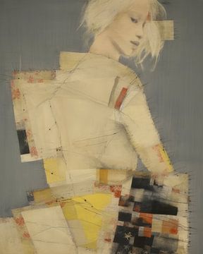 Portrait "Yellow colour blocking" by Carla Van Iersel