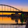 Panorama John Frostbrug net na zonsondergang te Arnhem van Anton de Zeeuw