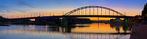Panorama John Frost Bridge just after sunset in Arnhem by Anton de Zeeuw