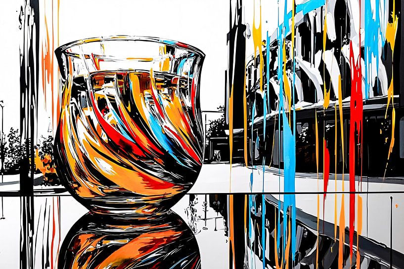 Glas en architectuur abstract van Art & Soul Creations