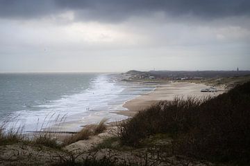 Zoutelande near the stormy beach by Thom Brouwer