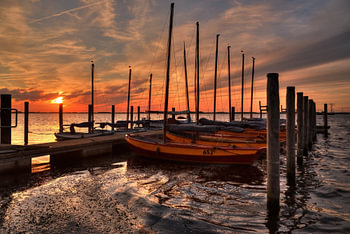 Coucher de soleil d'Eemmeer près de Spakenburg