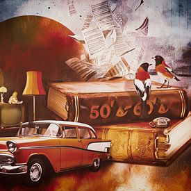 Collage over de 50er en 60er jaren van Helga Blanke