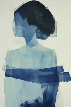 Abstracte transparantie Kobaltblauw van Bianca ter Riet