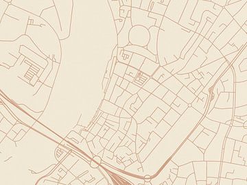 Kaart van Venlo Centrum in Terracotta van Map Art Studio