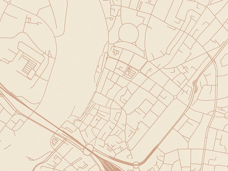 Terracotta style map of Venlo Centrum by De Kaartenwinkel