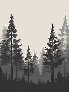 Foggy Forest Silhouette