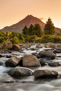 Mont Taranaki au coucher du soleil, Nouvelle-Zélande