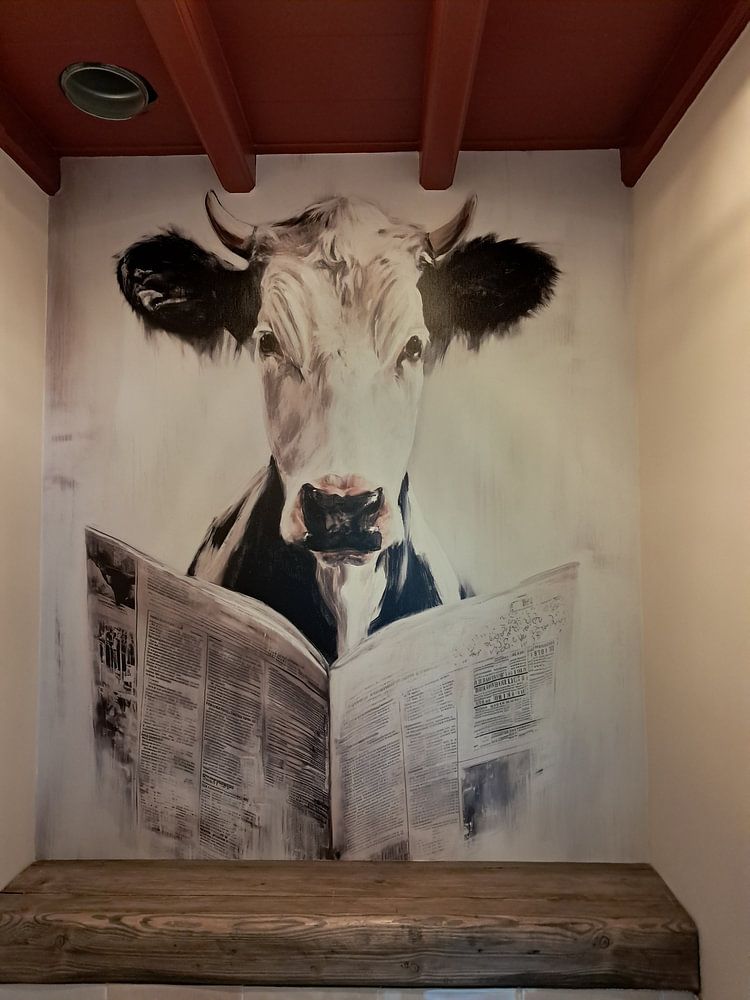 abstracte boerderij koe van Gelissen Artworks