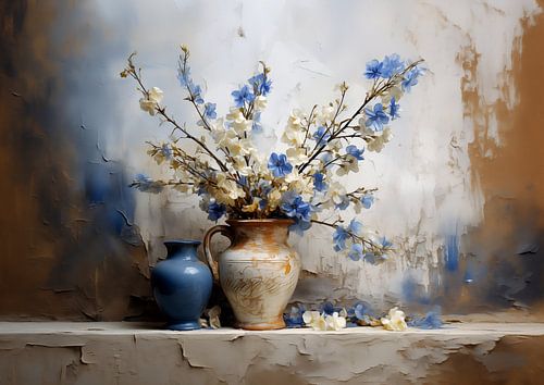 Romantisch Bloemenboeket Schilderij