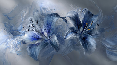 bloem in het blauw